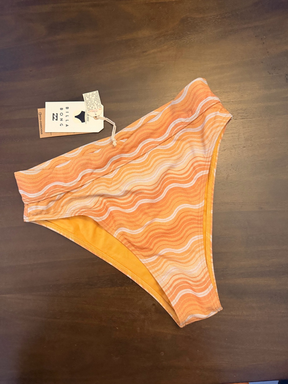 Billabong Women’s Orange Wave-Print Bikini Bottom